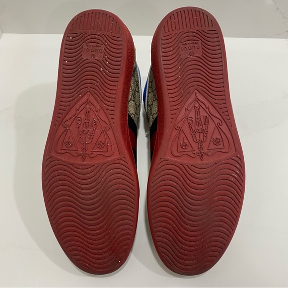 Gucci Beige and Blue High-Top Sneakers - Picture 6 of 9